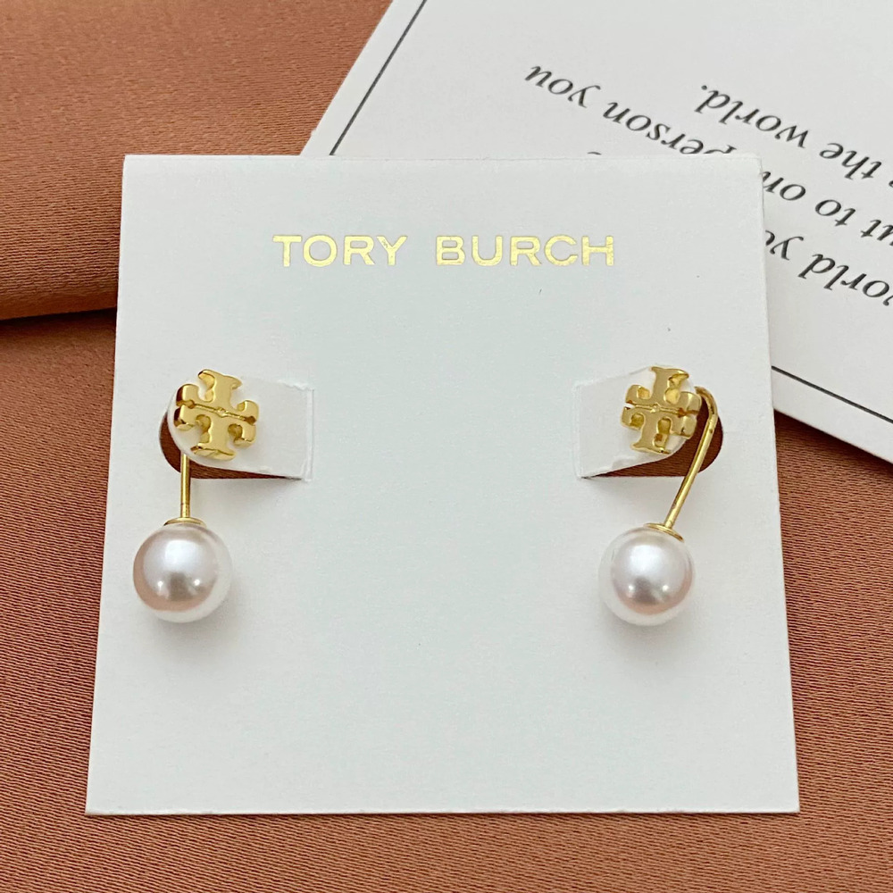 Tory Burch Pearl Initial Drop Earrings